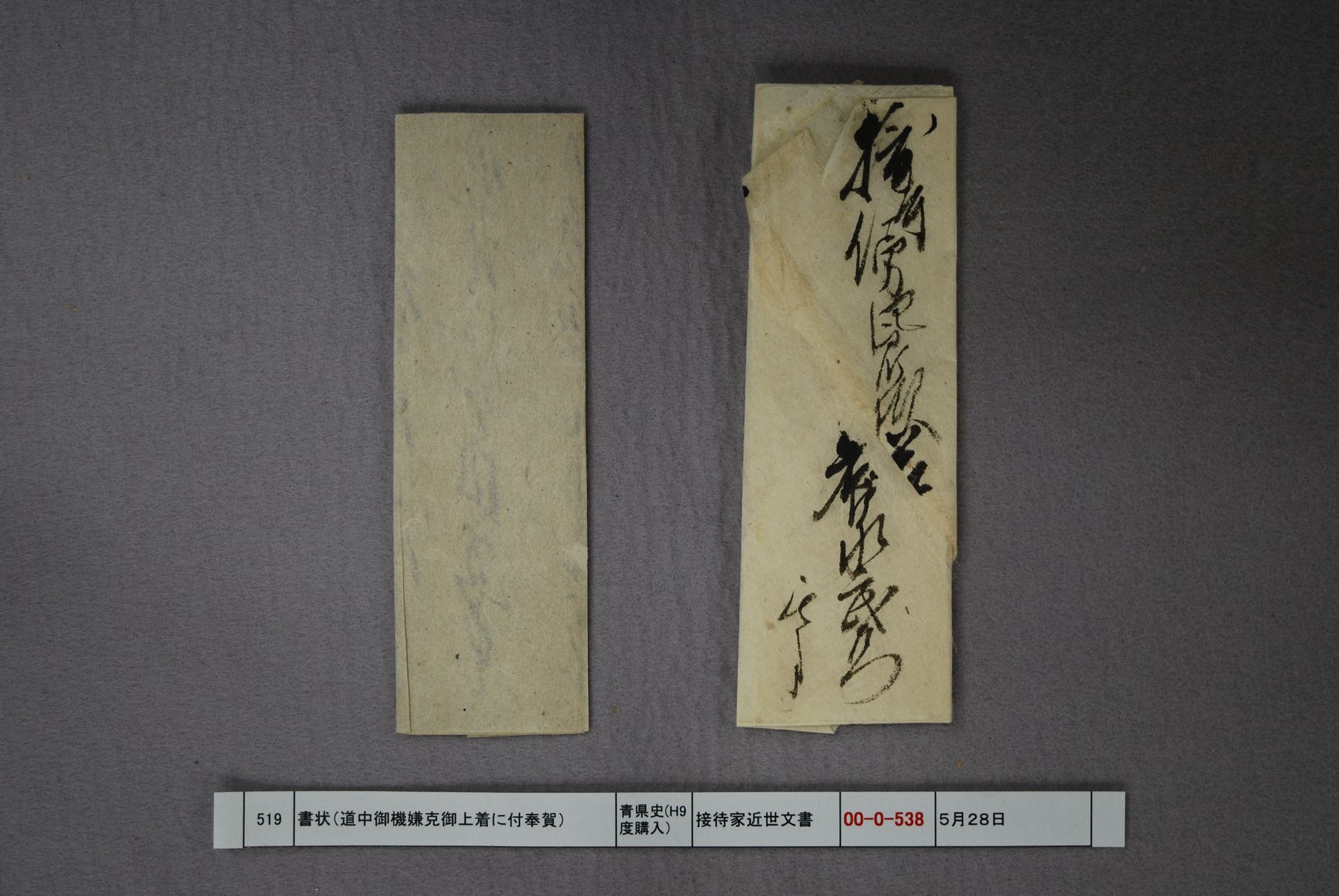 書状（道中御機嫌克御上着に付奉賀）